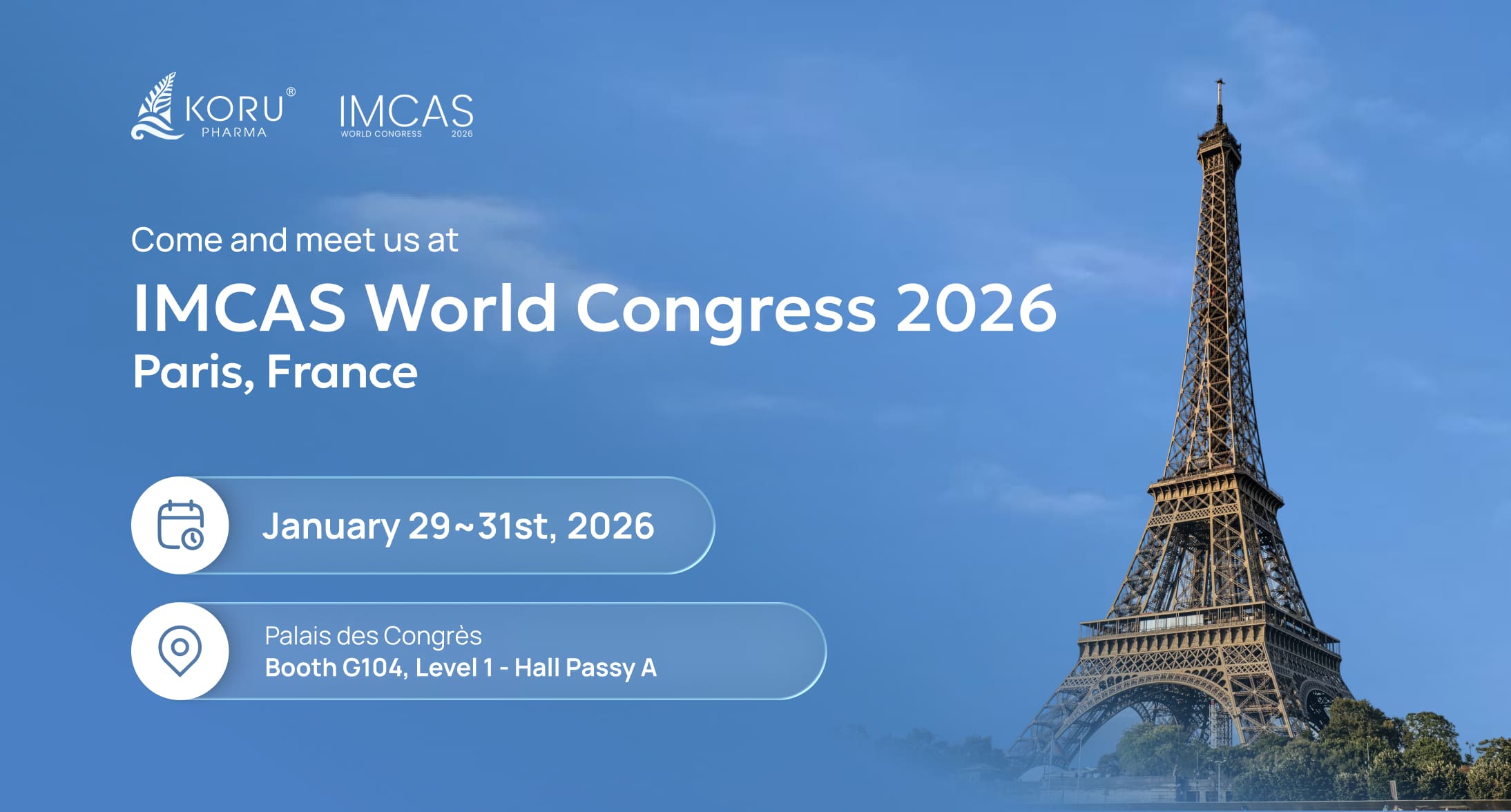 Koru Pharma at IMCAS World Congress 2026 | Paris